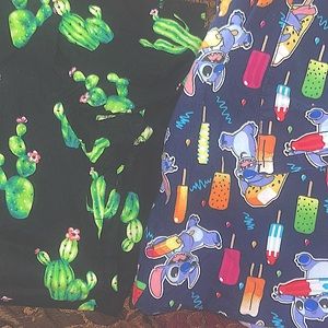 2 medium Womens scrub tops